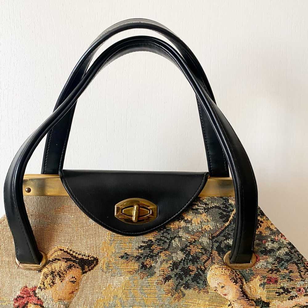 Vintage Quilted Romanticism Tapestry Handbag - image 7