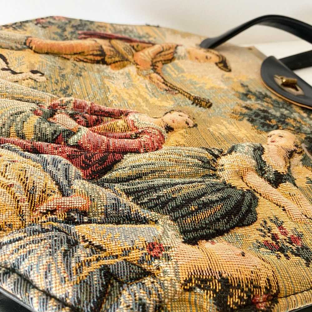 Vintage Quilted Romanticism Tapestry Handbag - image 8