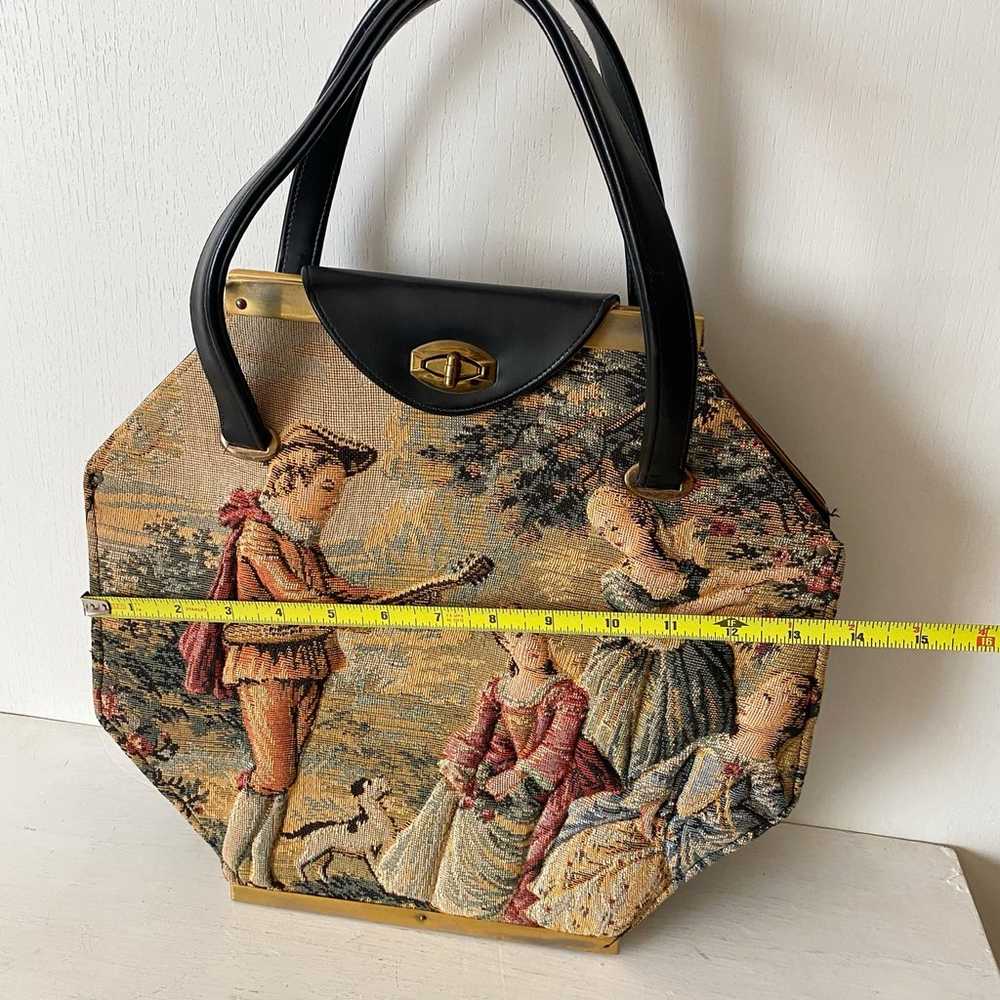 Vintage Quilted Romanticism Tapestry Handbag - image 9