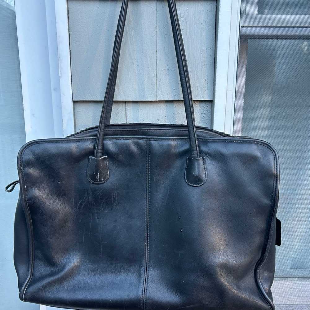 Vintage Coach black leather Messenger Bag - image 7