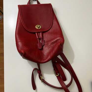バッグ Vintage Coach DayPack Red Leather Flap Vintage Coach Red Mini Daypack Backpack - Etsy