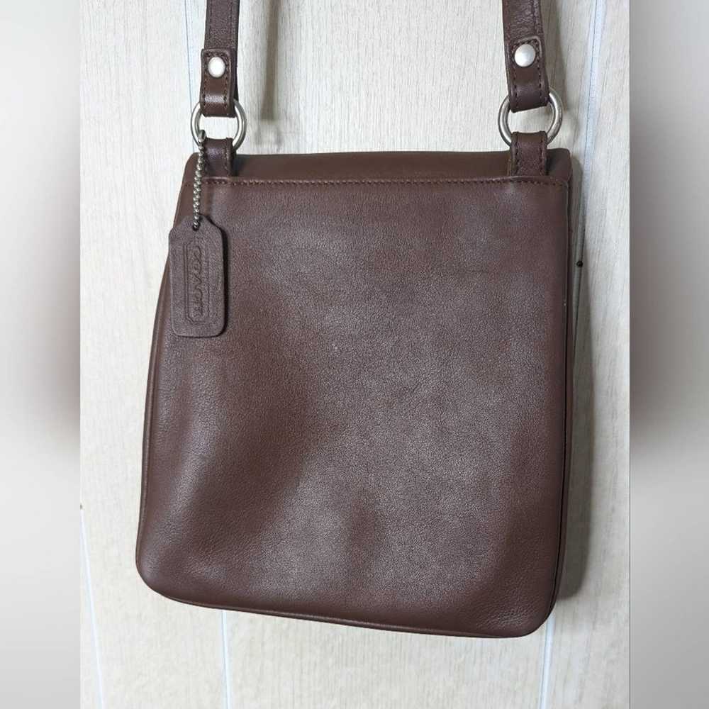 Vintage coach brown chelsea crossbody flat saddle… - image 11