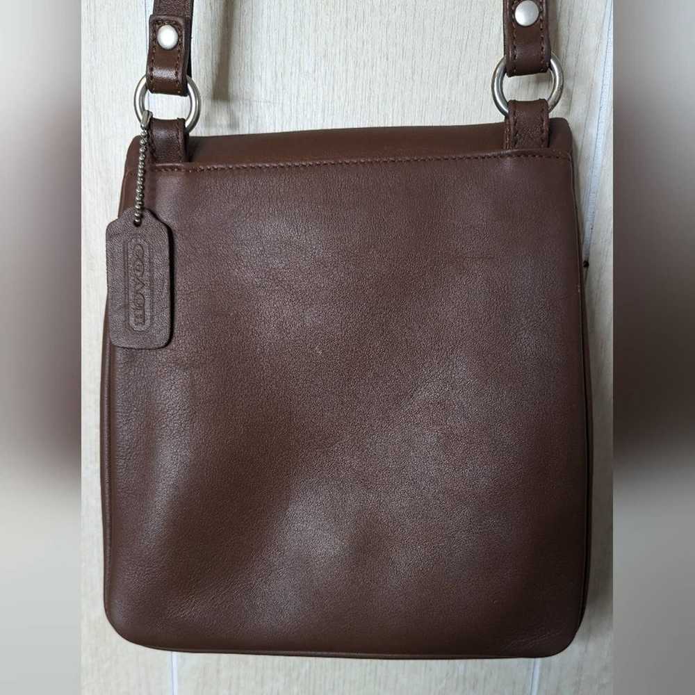 Vintage coach brown chelsea crossbody flat saddle… - image 9