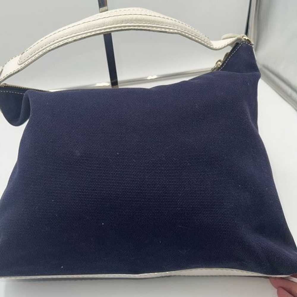 Kate Spade VINTAGE Canvas and Leather Navy and Wh… - image 10