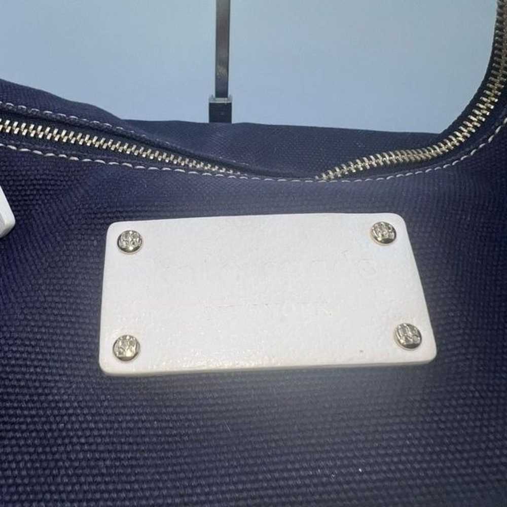 Kate Spade VINTAGE Canvas and Leather Navy and Wh… - image 2