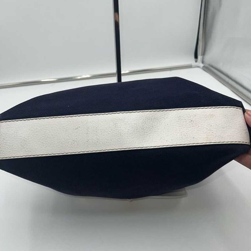 Kate Spade VINTAGE Canvas and Leather Navy and Wh… - image 8