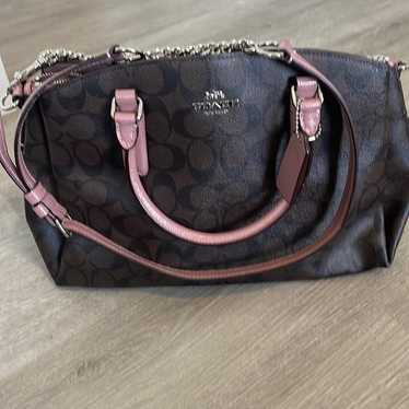 vintage Coach purse in brown and mauve