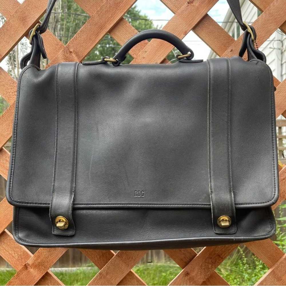 Vintage Coach G4C-5274 Essex Black Leather Briefc… - image 1