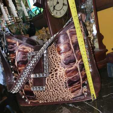 Raviani croc embossed leather purse crystal  bling