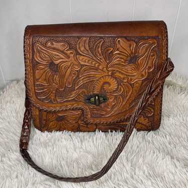 Vintage Floral Genuine Leather Handbag