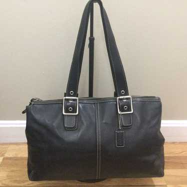 Coach Legacy Black Leather Shoulder Bag Tote newest 9554