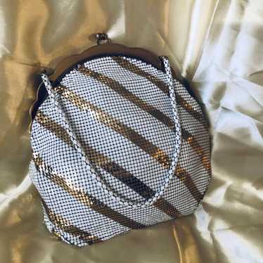 White & Gold 1940s Whiting & Davis Purse - image 1