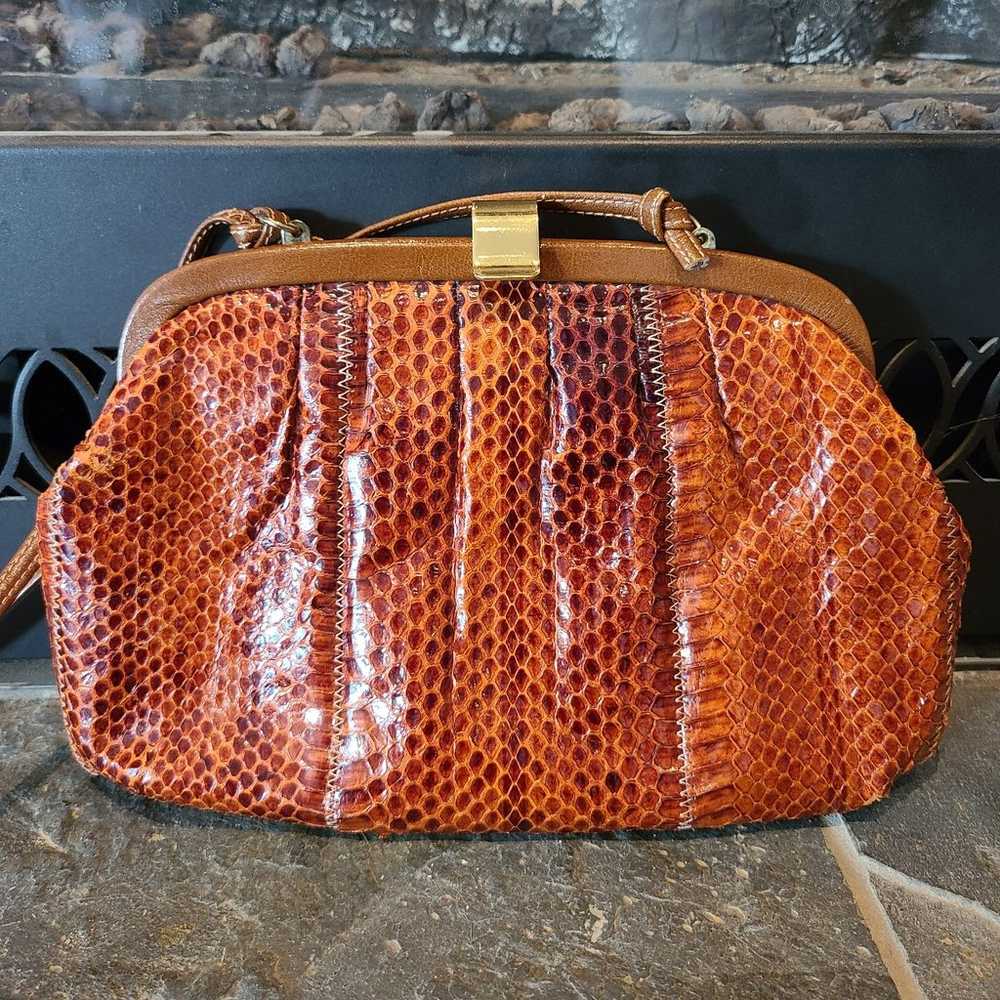 Palizzio of Italy Snake with Calfskin Accent Clut… - image 2