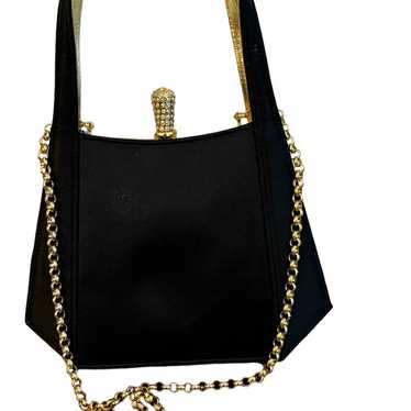 Inge Christopher Black And Gold Evening Bag Purse - image 1