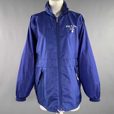 Prada Blue Polyamide Logo Windbreaker Jacket - image 1