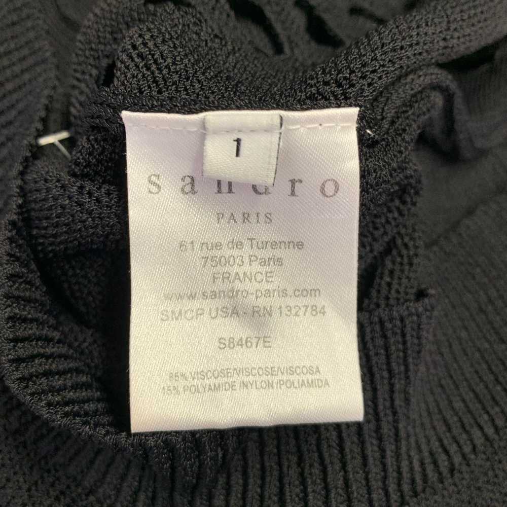 Sandro Black Viscose Nylon See Through Long Sleev… - image 8