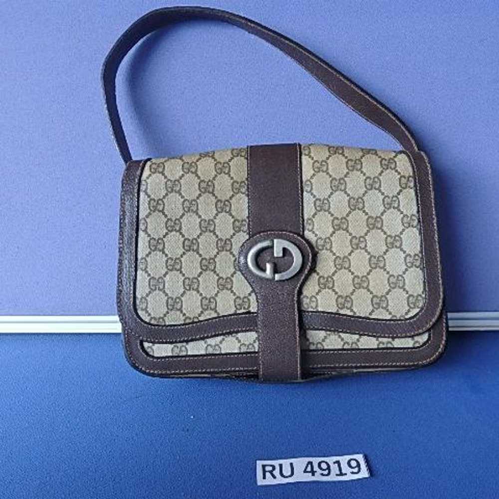 RU-4919 Old Gucci 70s GG Hardware One Shoulder - image 1