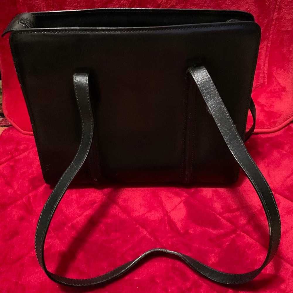 A Vintage Beautiful Black Leather Bally Tote Larg… - image 3