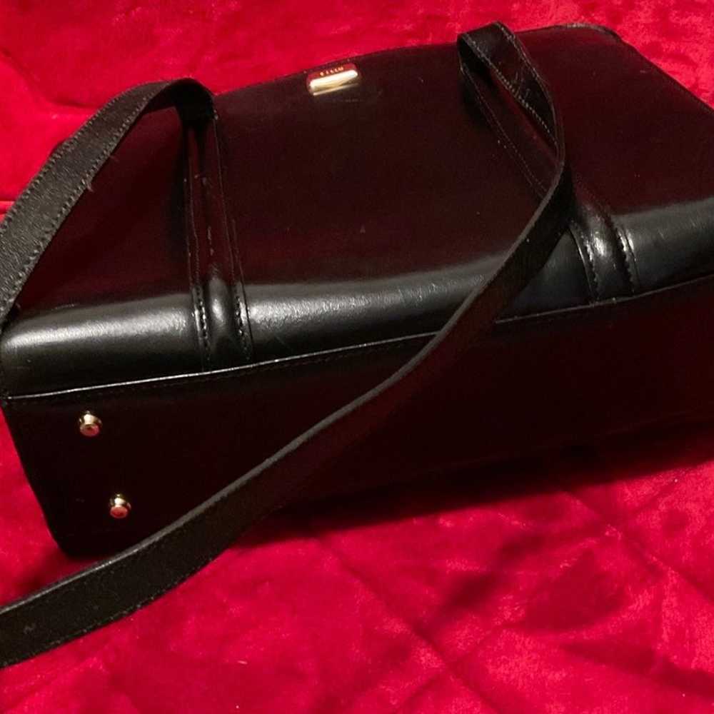 A Vintage Beautiful Black Leather Bally Tote Larg… - image 5