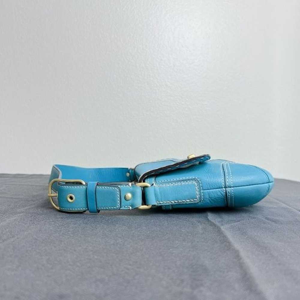 Coach Rare Y2K vintage Smooth blue Leather Soho h… - image 8