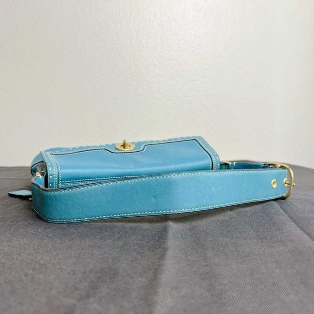 Coach Rare Y2K vintage Smooth blue Leather Soho h… - image 9