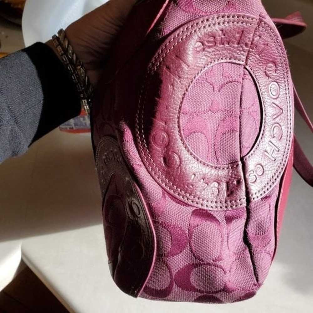 Like new Vintage Coach East West All Leather Pink… - image 3