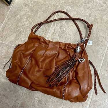 Brighton Vintage Leather Garbo Purse