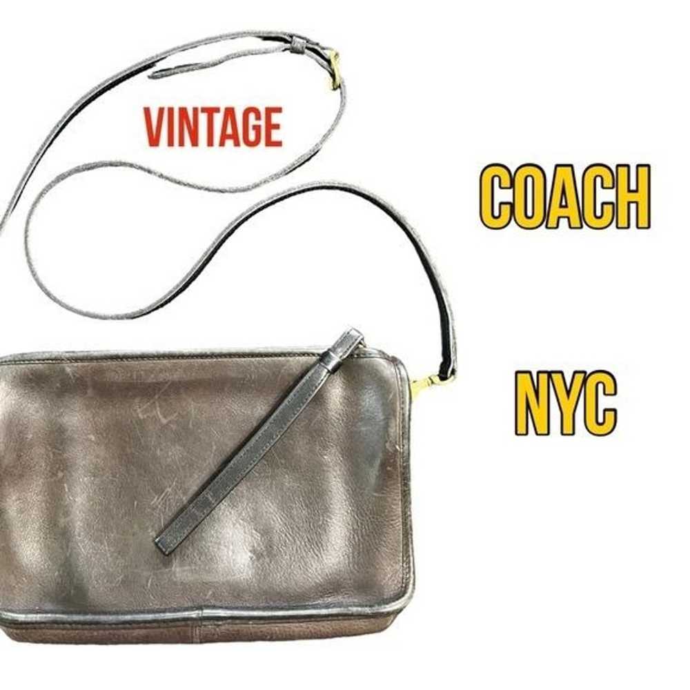 Vintage Coach NYC Leather Purse Handbag Pocketboo… - image 1