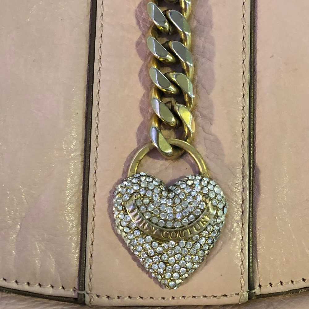 Juicy couture pink leather bag with heart rhinest… - image 3