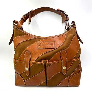 Dooney & Bourke Cognac and Tan Striped Medium Lucy - image 1