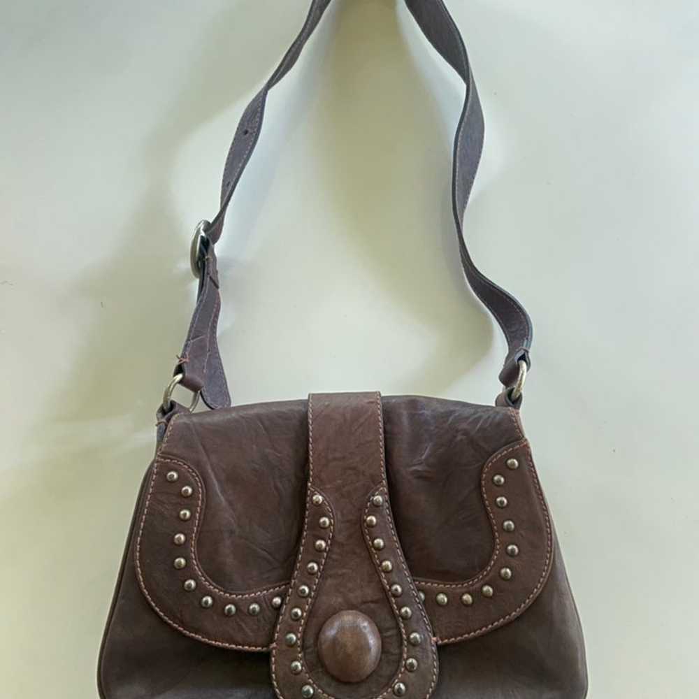 Escada Sport Vintage Brown Leather Purse Handbag … - image 1