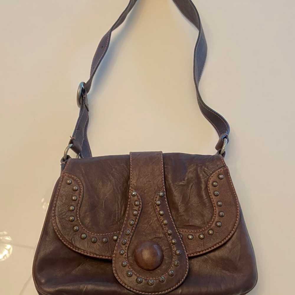 Escada Sport Vintage Brown Leather Purse Handbag … - image 2