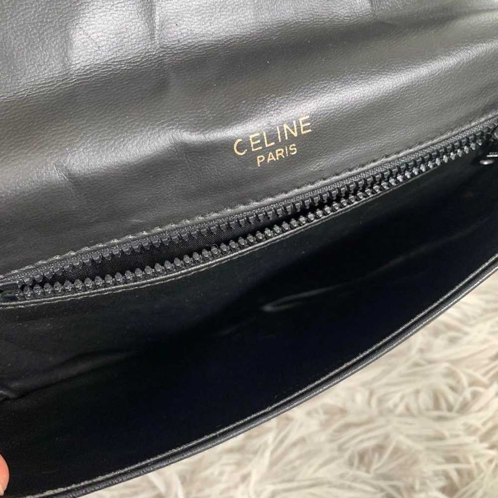 CELINE Vintage Leather Shoulder Bag Handbag. - image 5