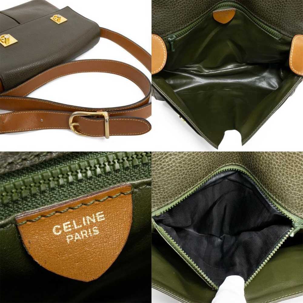 OLD CELINE shoulder bag crossbody dark green colo… - image 9