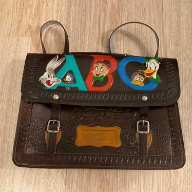 RARE Vintage Disney Looney Tunes Leather ABC Satc… - image 1