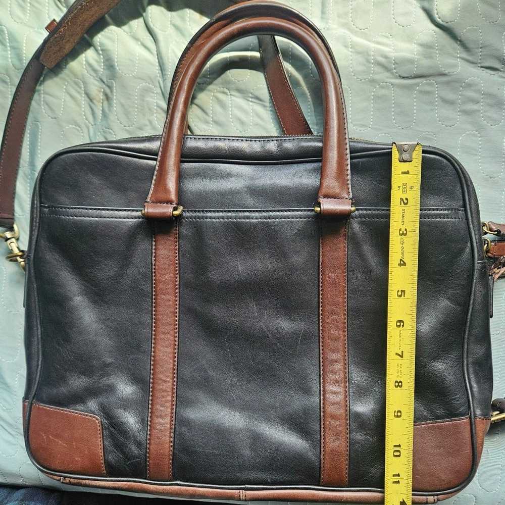 Coach two tone black brown leather vintage laptop… - image 10