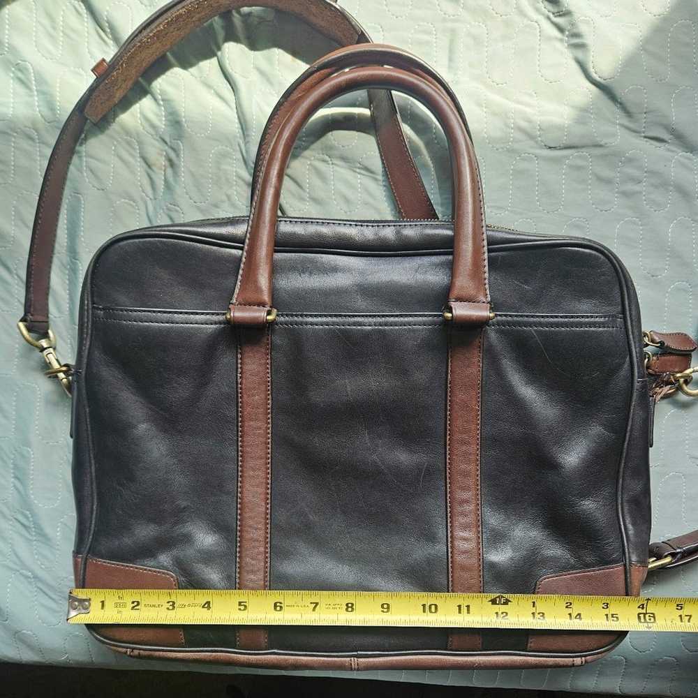 Coach two tone black brown leather vintage laptop… - image 9