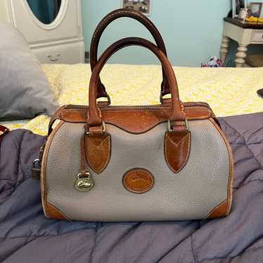 Vintage Dooney & outlets Bourke cream/British tan leather satchel Doctor bag