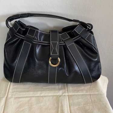 Lancel Pebbled Black Leather Handbag