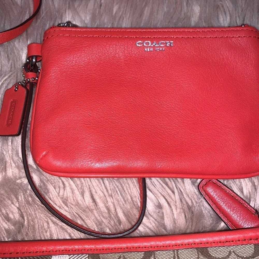 Vintage Coach purse & Wristlet set Burnt Orange - image 3