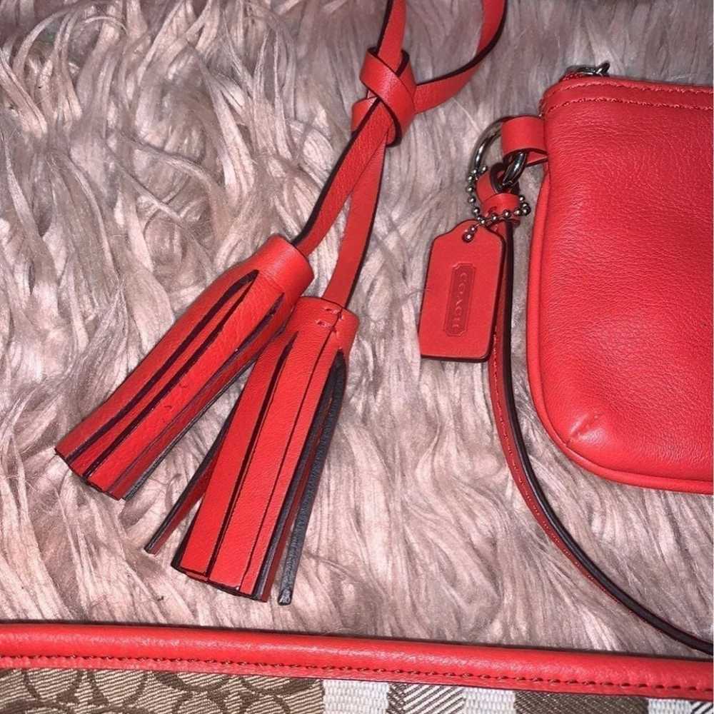 Vintage Coach purse & Wristlet set Burnt Orange - image 4