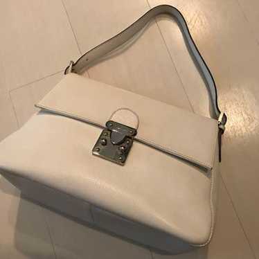 HERNO handbag white vintage antique genuine leath… - image 1