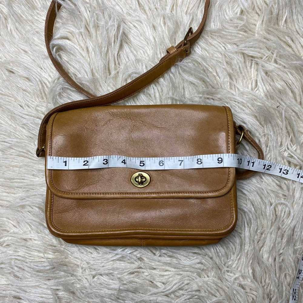 Vintage Coach Compartment Bag  British Tan Crossb… - image 10