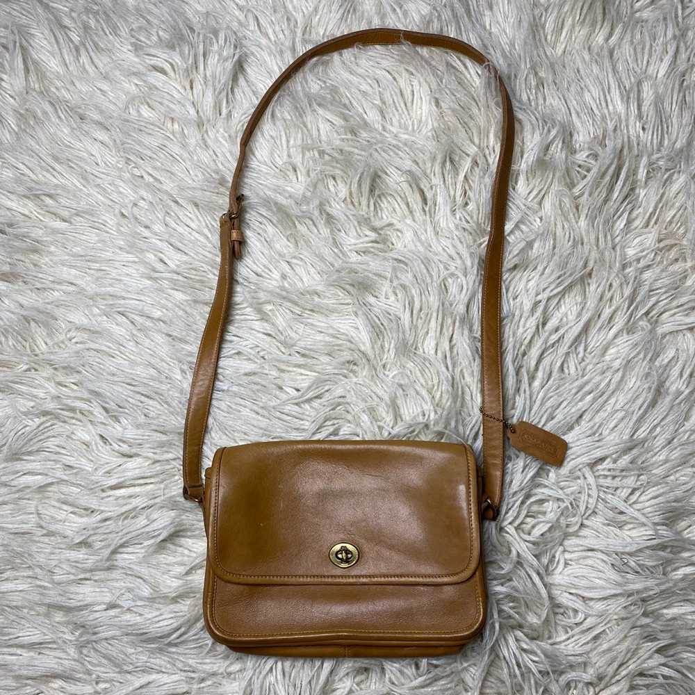 Vintage Coach Compartment Bag  British Tan Crossb… - image 1