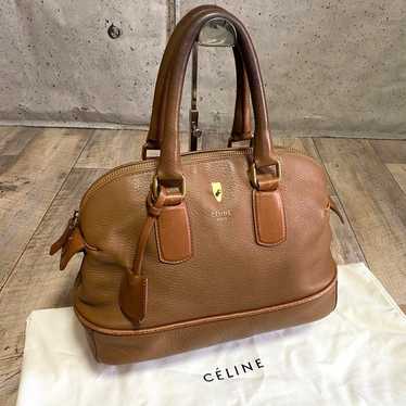 Authentic ☆ Celine Icon Logo Leather Tote Bag Cove