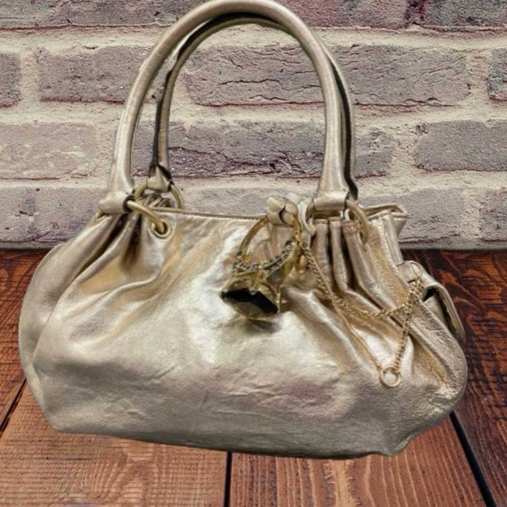 Vintage Juicy Couture Gold Satchel Metallic Y2K W… - image 1