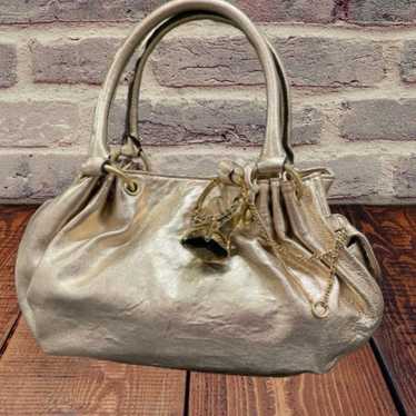 Vintage Juicy Couture Gold Satchel Metallic Y2K W… - image 1