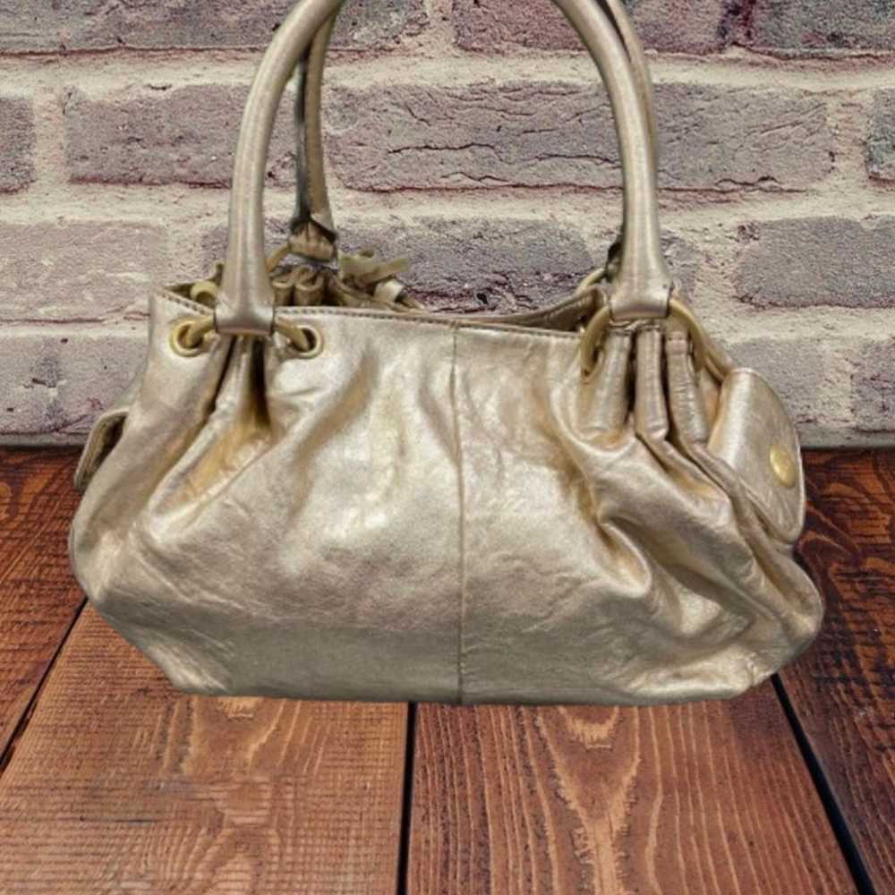 Vintage Juicy Couture Gold Satchel Metallic Y2K W… - image 2