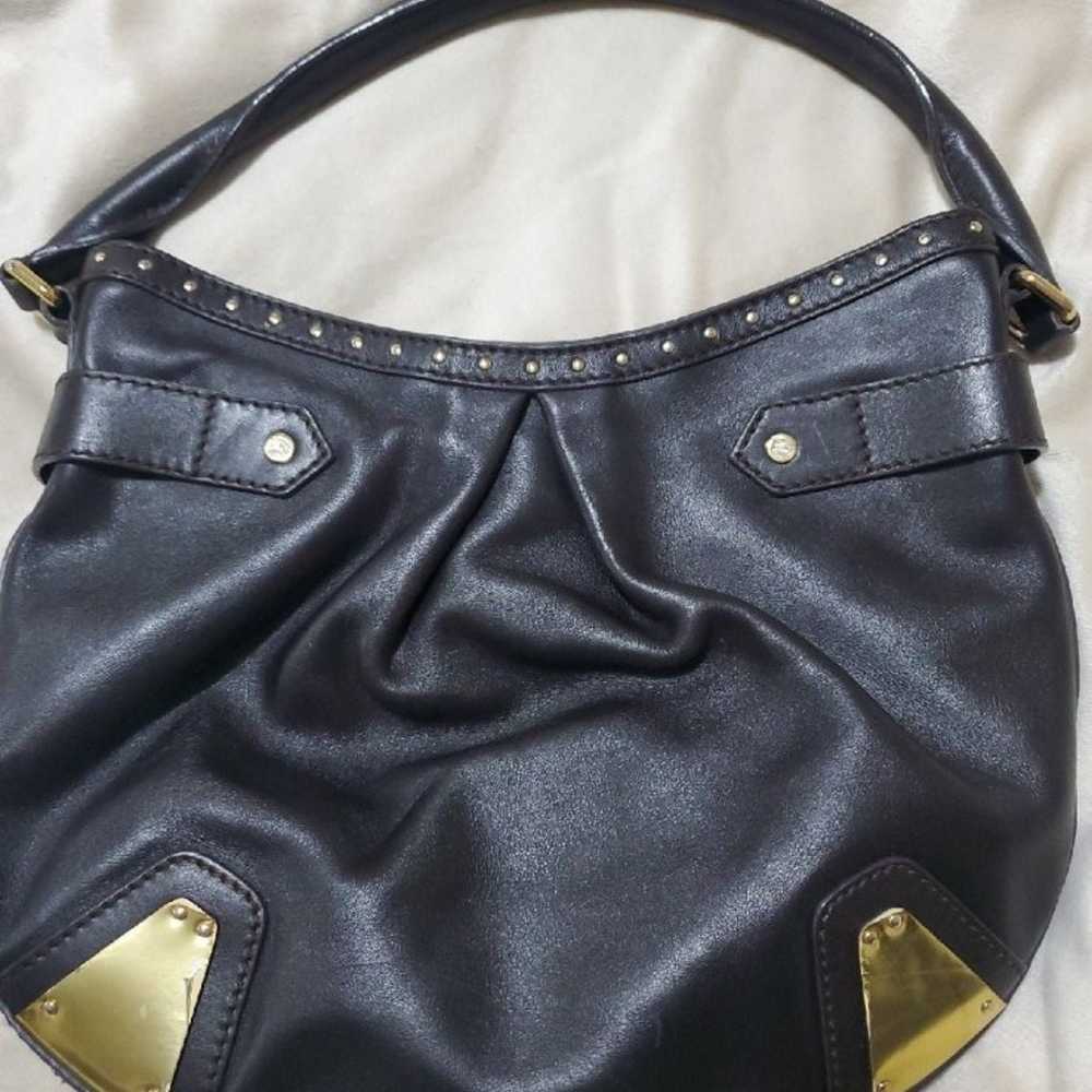 Burberry Vintage Leather Hobo Handbag 100% Authen… - image 6