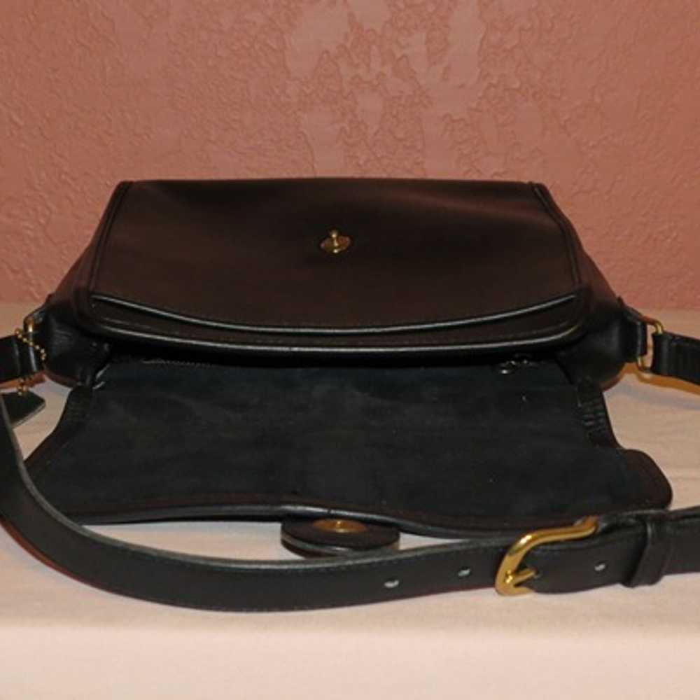 Very Good Vintage Coach Black Leather Scout Bag #… - image 4